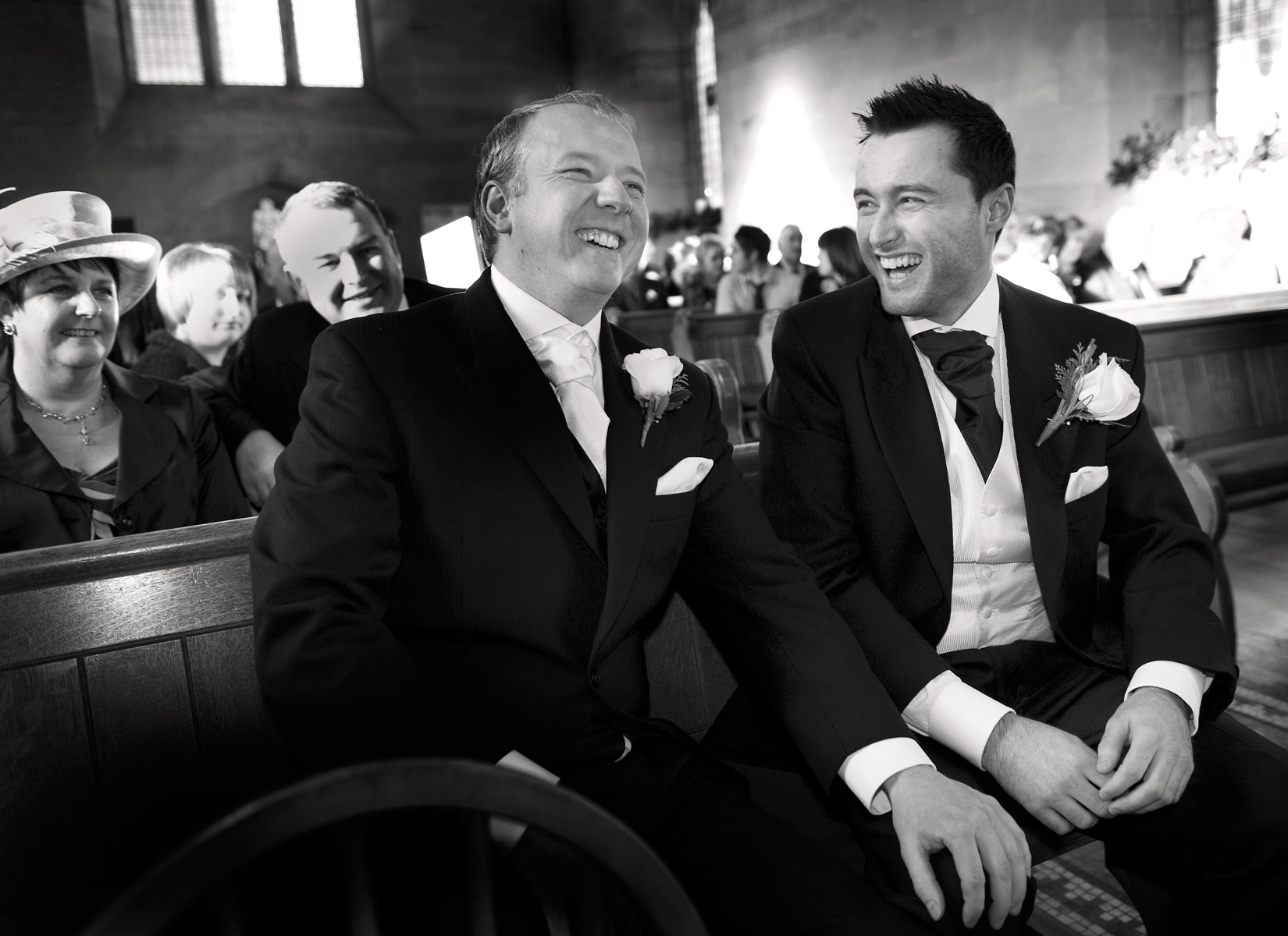 Laughing-groom-Brigend-wedding-photography