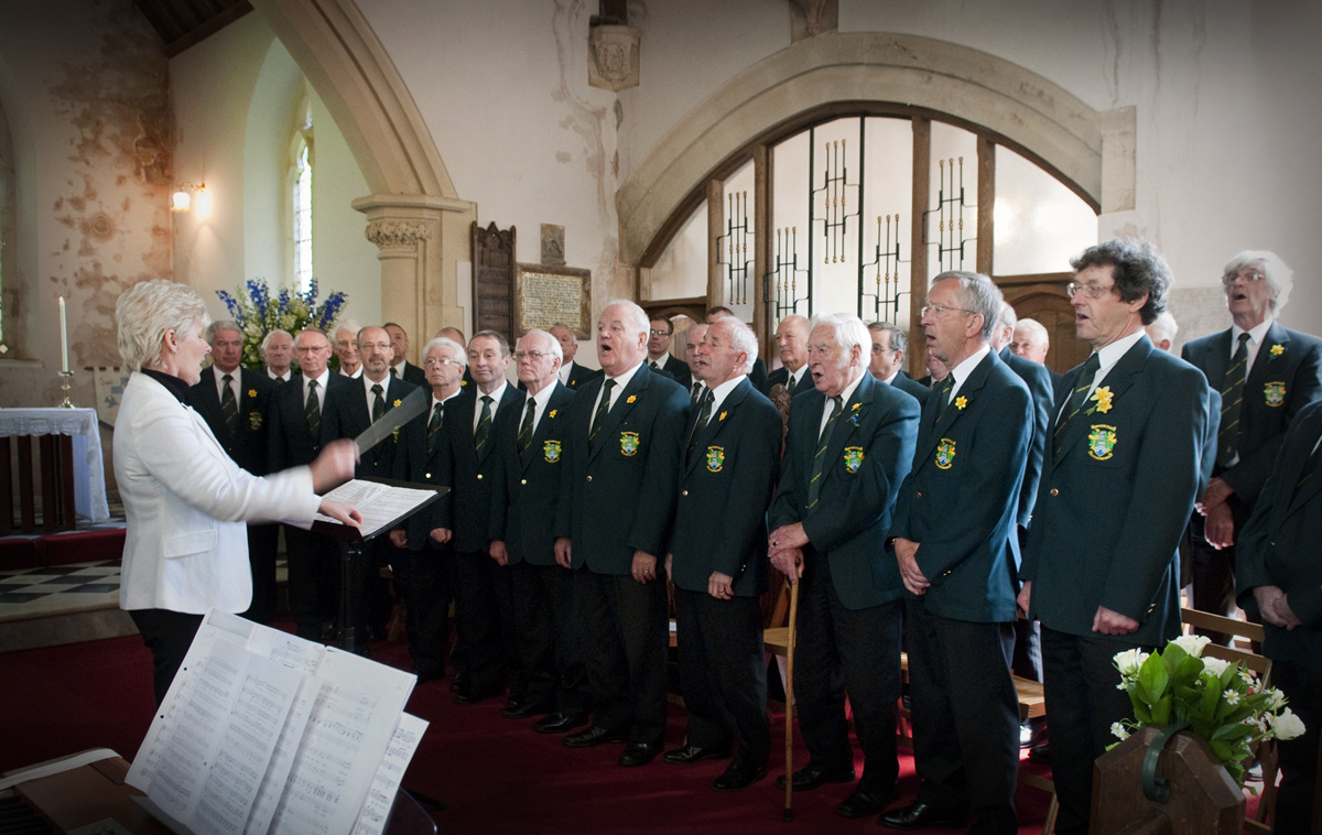 Wedding-photographers-South-Wales-Pontyclun-male-voice-choir in action-South-Wales