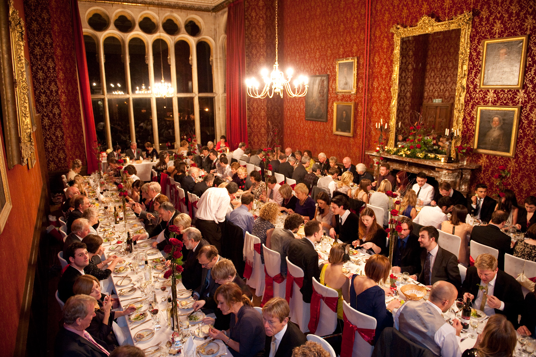 Wedding reception in the dining room of Grittleton House.
